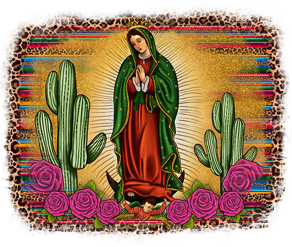 DTF Screen Print Image - Western Our Lady of Guadalupe Serape
