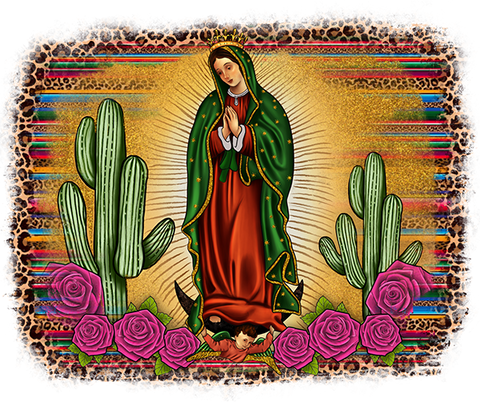 DTF Screen Print Image - Western Our Lady of Guadalupe Serape