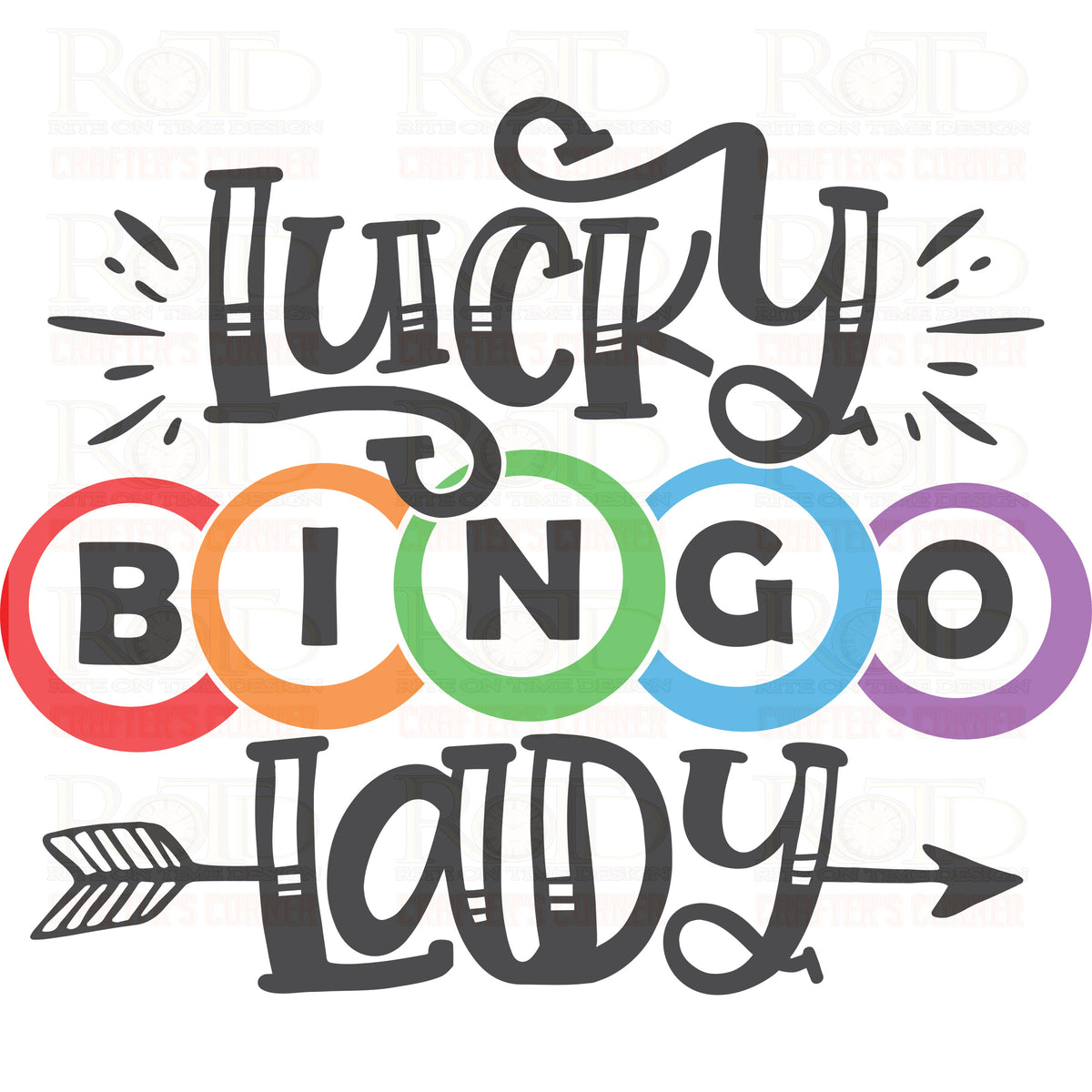 DTF Screen Print Image - Lucky Bingo Lady