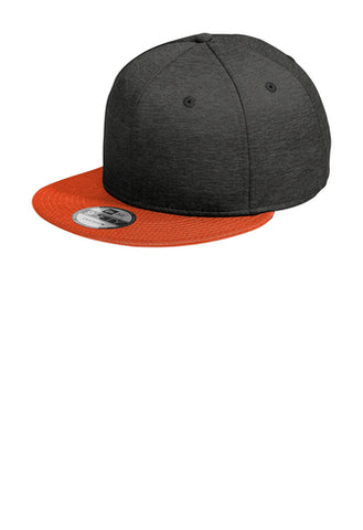 New Era ® Shadow Heather Striped Flat Bill Snapback Cap - Black Shadow Heather/ Deep Orange