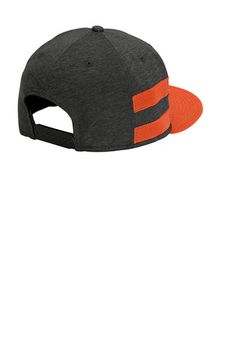 New Era ® Shadow Heather Striped Flat Bill Snapback Cap - Black Shadow Heather/ Deep Orange