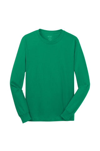 Port & Company® Adult Long Sleeve Core Cotton Tee - Kelly Green