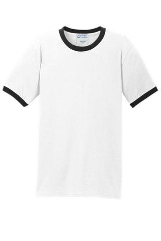 Port & Company® Core Cotton Ringer Tee - White/Black