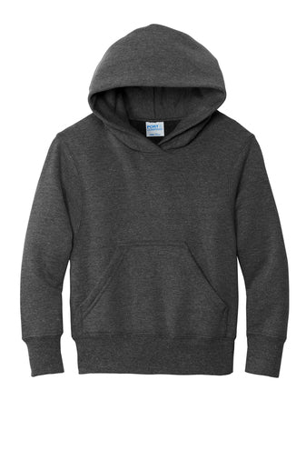 Port & Company® Youth Core Fleece Pullover Hooded Sweatshirt - Dark Heather Grey