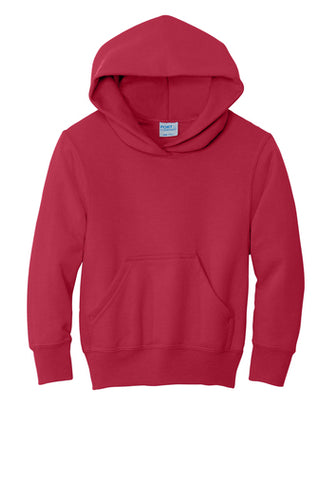Port & Company® Youth Core Fleece Pullover Hooded Sweatshirt - Red