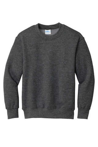 Port & Company® Youth Core Fleece Crewneck Sweatshirt - Dark Heather Grey