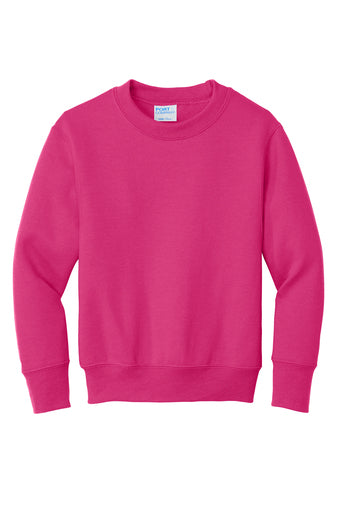 Port & Company® Youth Core Fleece Crewneck Sweatshirt - Sangria