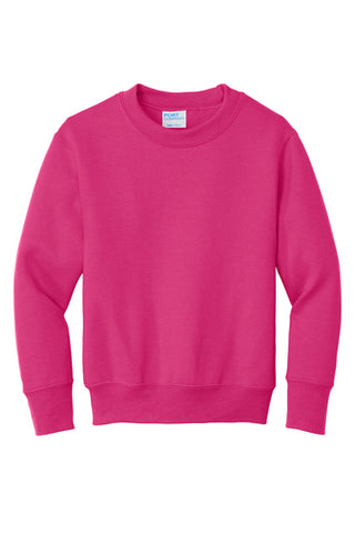 Port & Company® Youth Core Fleece Crewneck Sweatshirt - Sangria