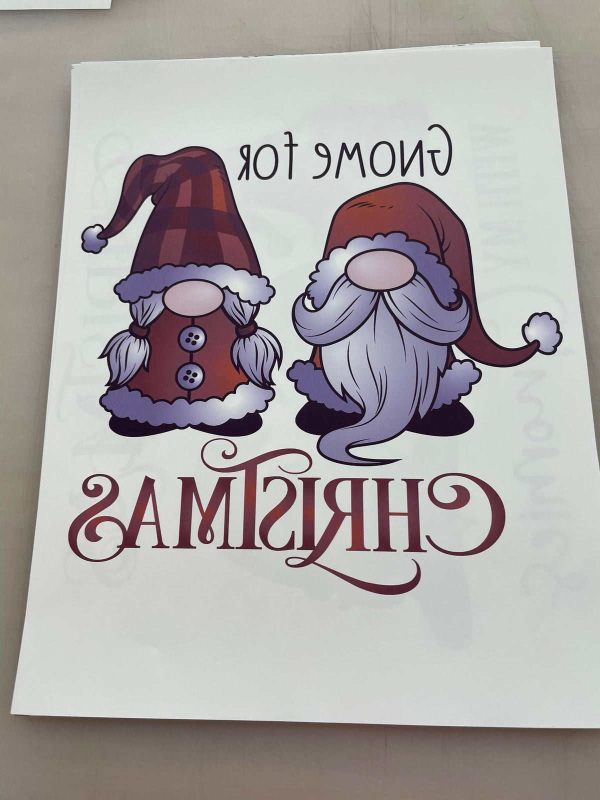 Gnome for Christmas Sublimation Transfer