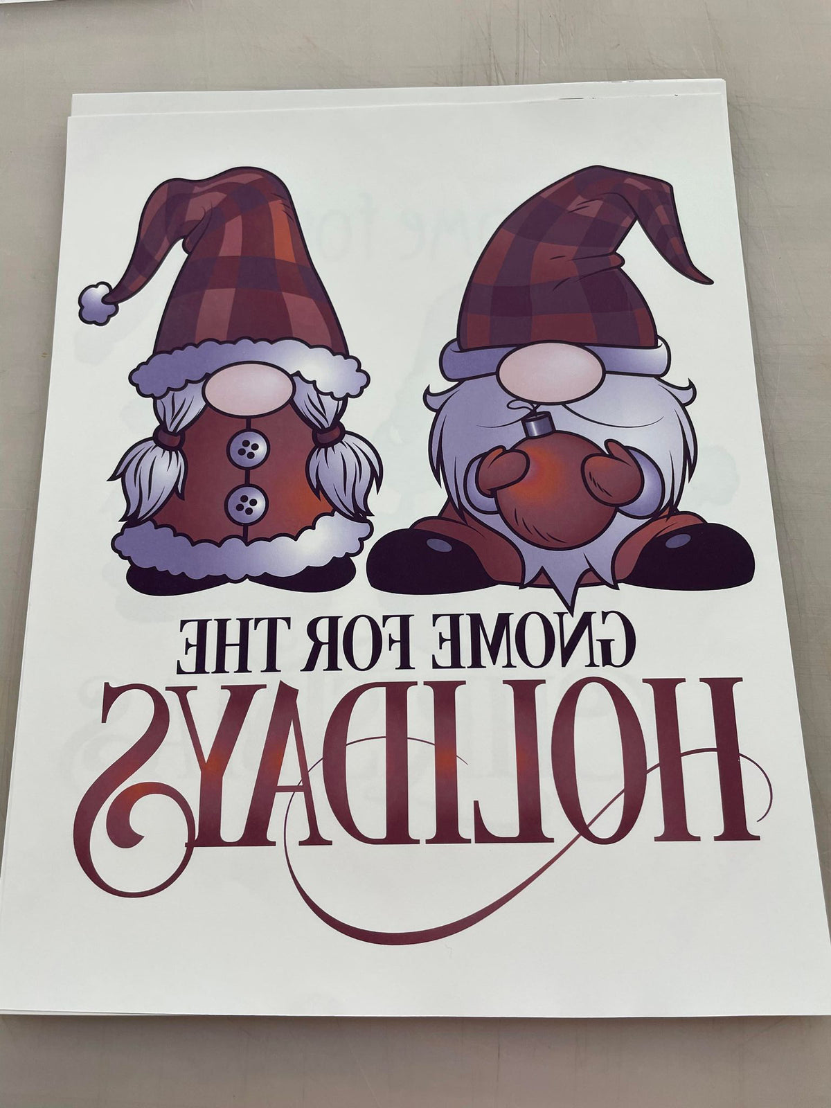Gnome for the Holidays Sublimation Transfer