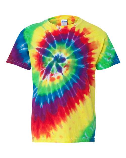 Dyenomite - Youth Multi-Color Spiral Tie-Dyed T-Shirt - Rainbow