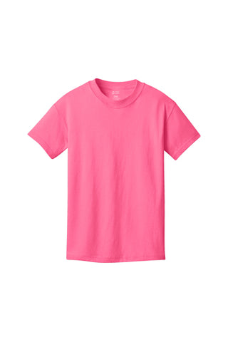 Port & Company® Youth Core Cotton Tee - Neon Pink