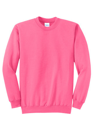 Port & Company® Adult Core Fleece Crewneck Sweatshirt - Neon Pink