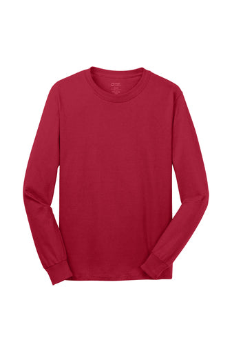 Port & Company® Adult Long Sleeve Core Cotton Tee - Red