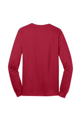 Port & Company® Adult Long Sleeve Core Cotton Tee - Red