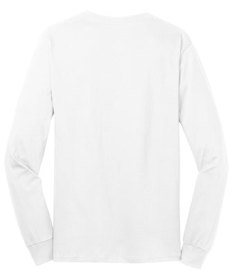 Port & Company® Adult Long Sleeve Core Cotton Tee - White