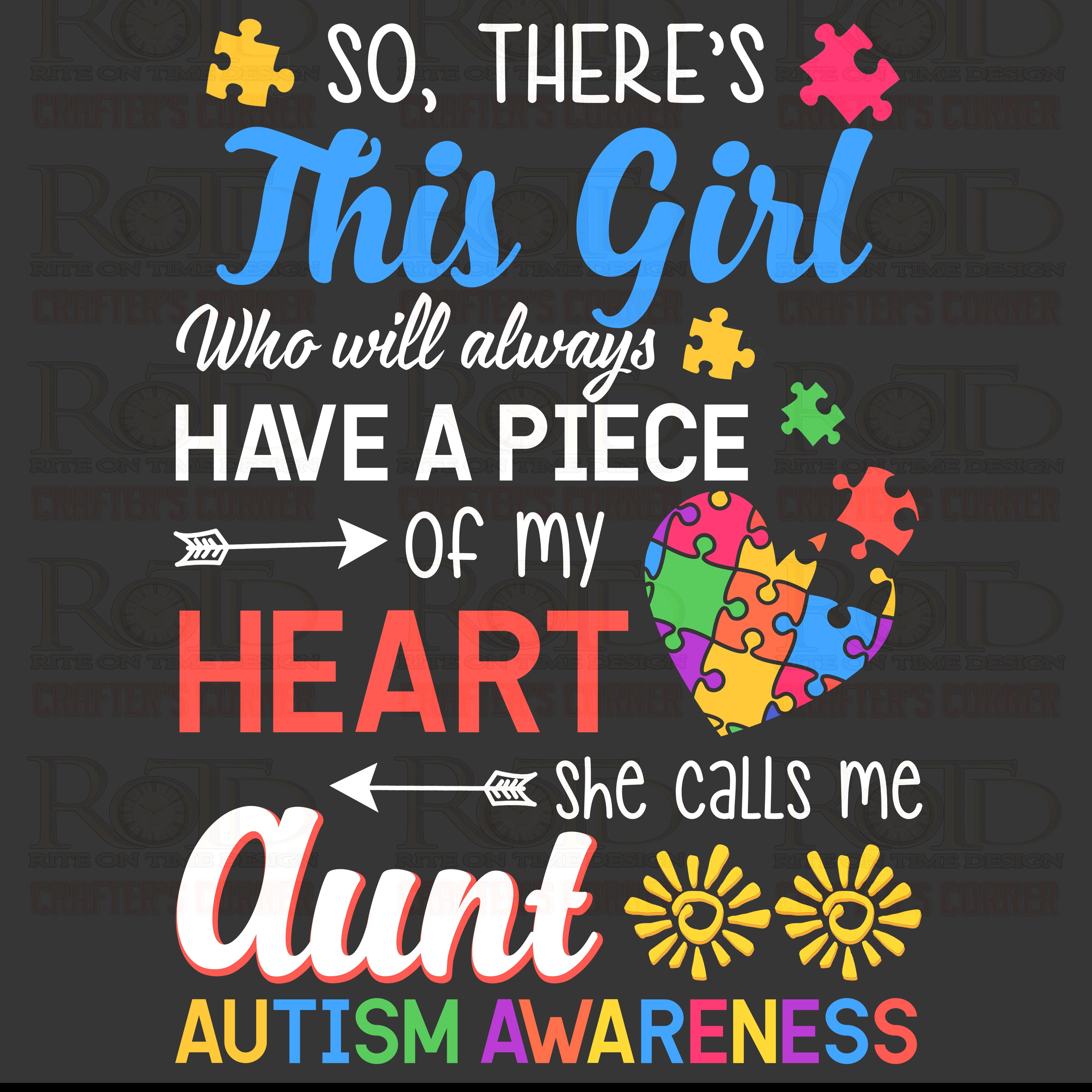 DTF Screen Print Image - Autism Awareness Aunt