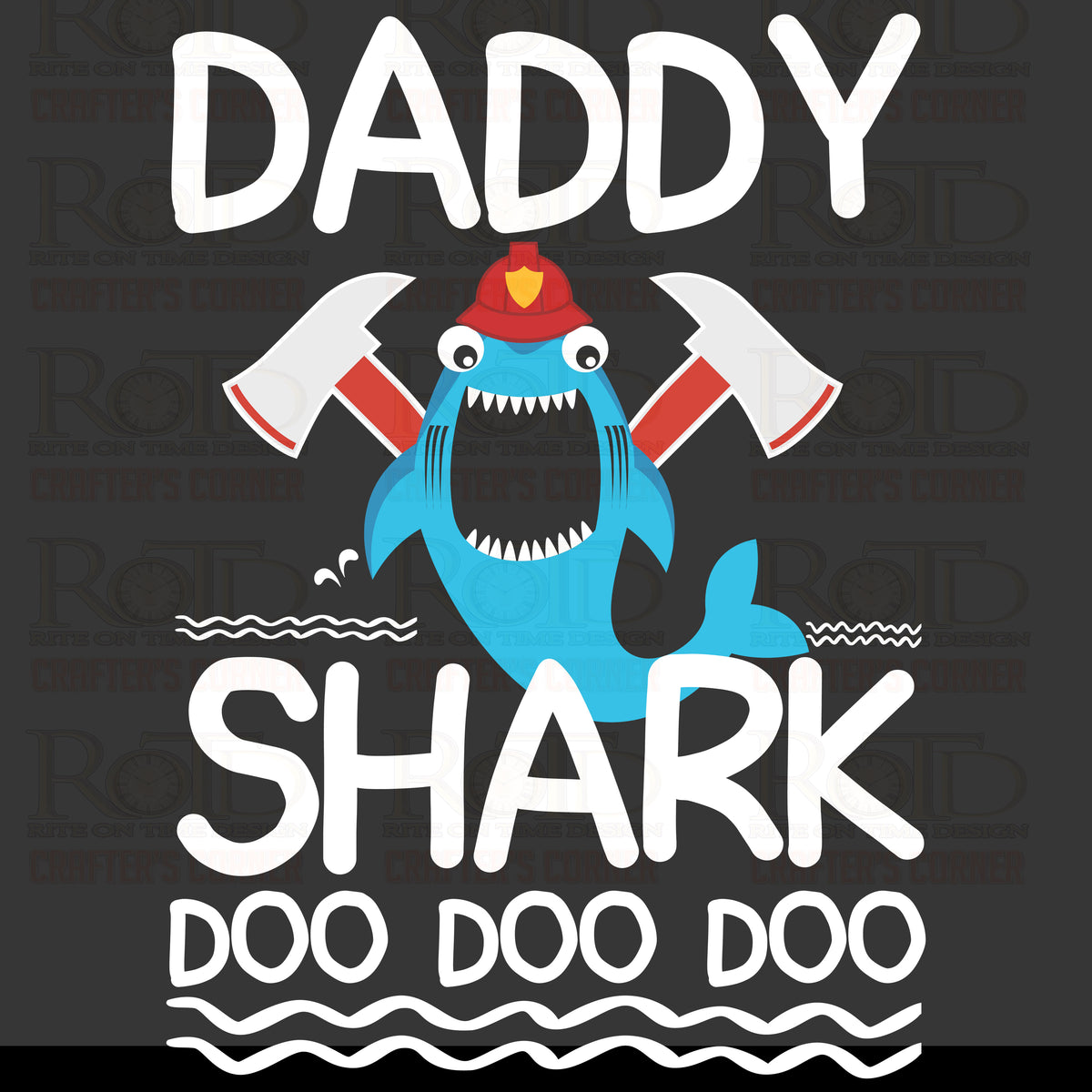 DTF Screen Print Image - Daddy Fireshark Doo Doo Doo