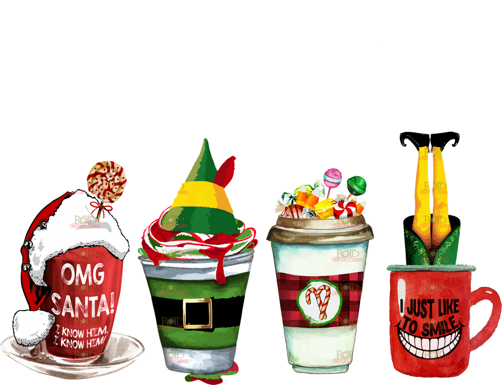 DTF Screen Print Image - Elf Coffee Cups – ROTD Crafter's Corner