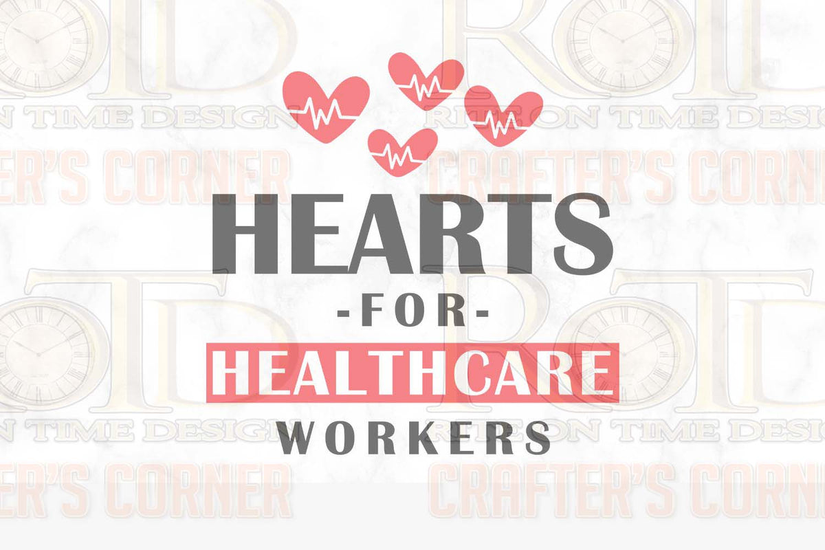 Hearts for Healthcare workers sublimation print