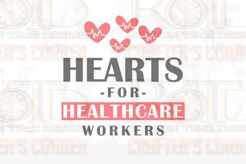 Hearts for Healthcare workers sublimation print