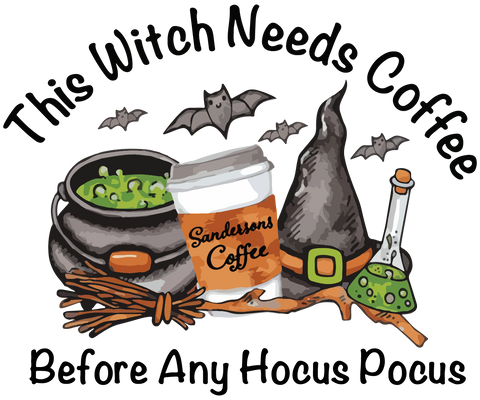DTF Screen Print Image - This Witch Needs Coffee