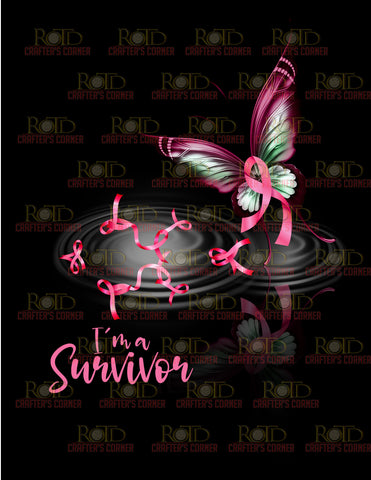 DTF Screen Print Image - I'm a Survivor Butterfly