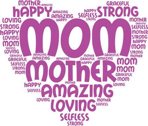 Mom word cloud sublimation print