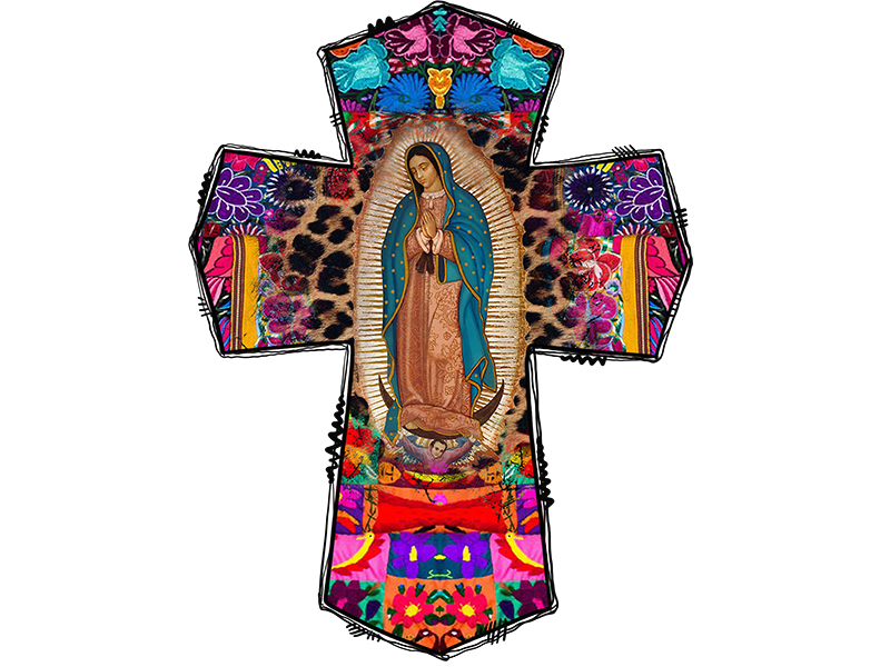 DTF Screen Print Image - Virgen de Guadalupe Cross
