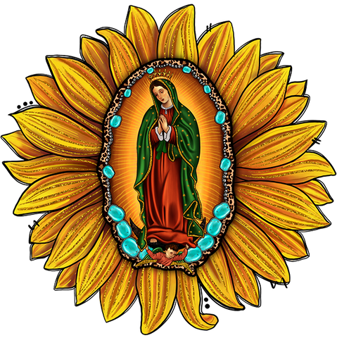 DTF Screen Print Image -  Our Lady of Guadalupe Sunflower