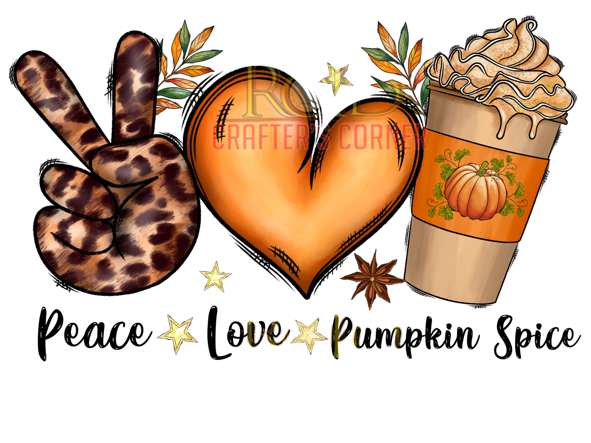 DTF Screen Print Image - Peace Love Pumpkin Spice