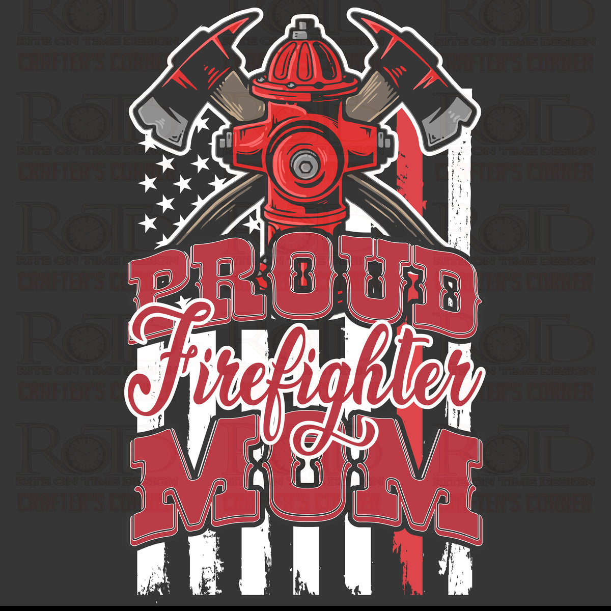 DTF Screen Print Image - Proud Firefighter Mom