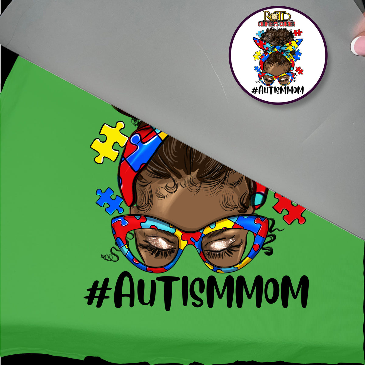 Messy Afro Bun Autism Mom