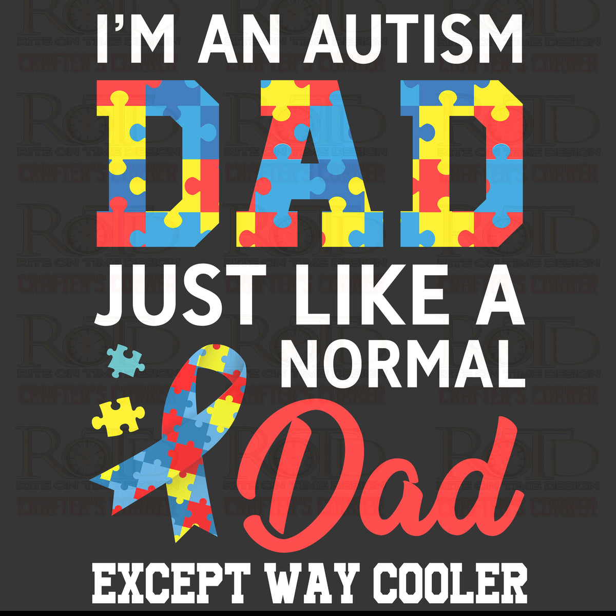 DTF Screen Print Image - Autism Dad