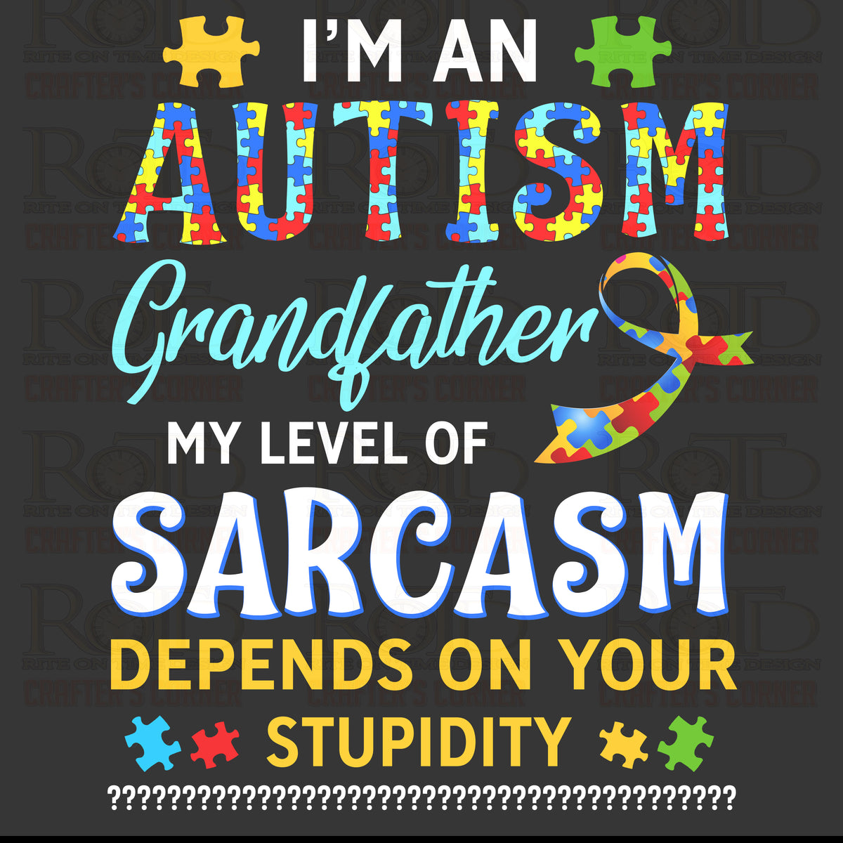 DTF Screen Print Image - Autism Grandfather