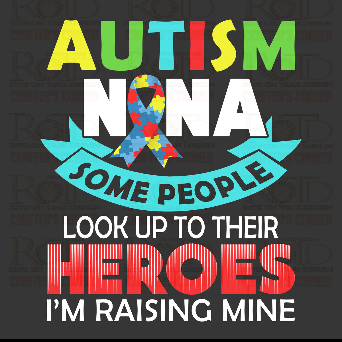 DTF Screen Print Image - Autism Nana