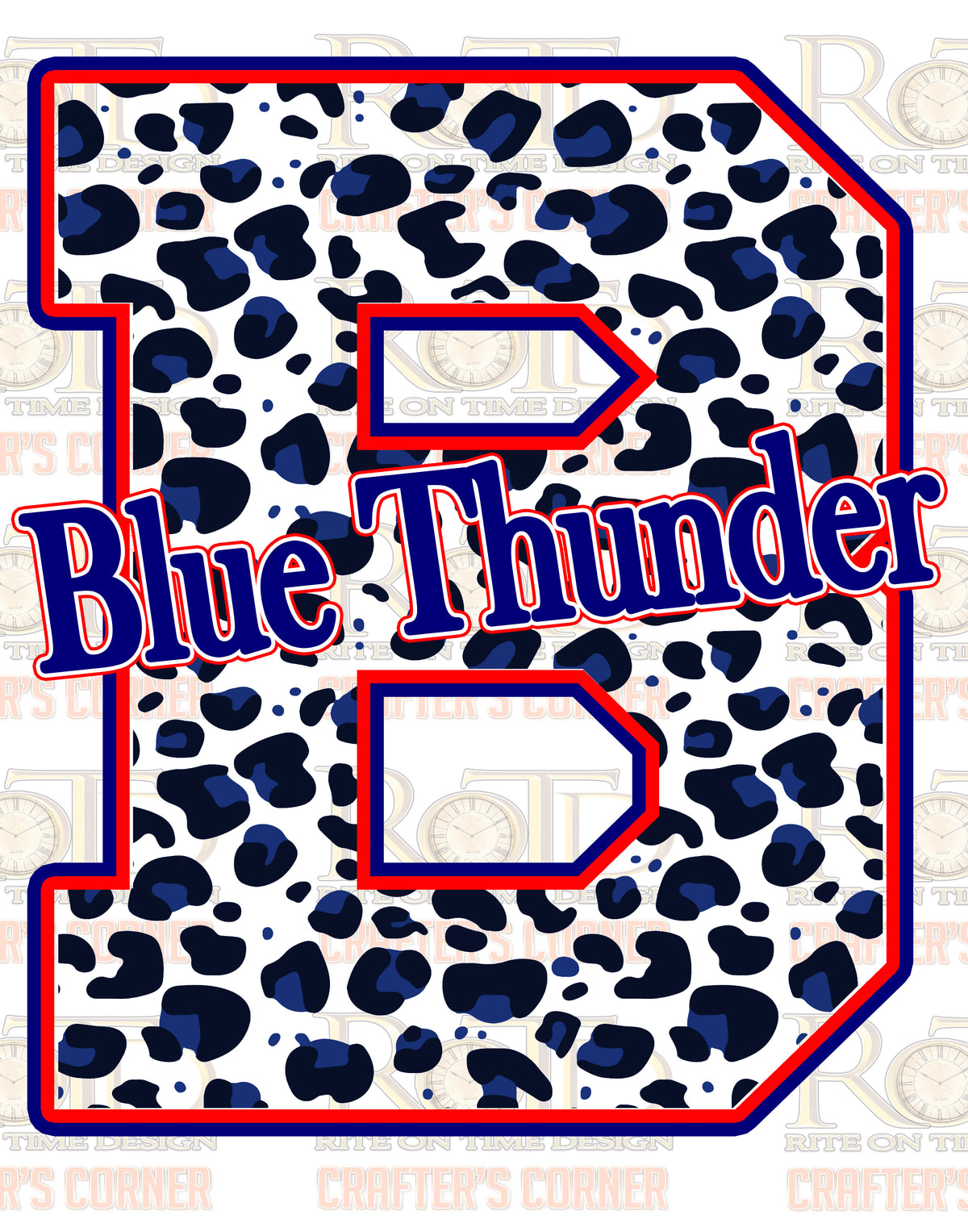 DTF Screen Print Image - B is for Blue Thunder