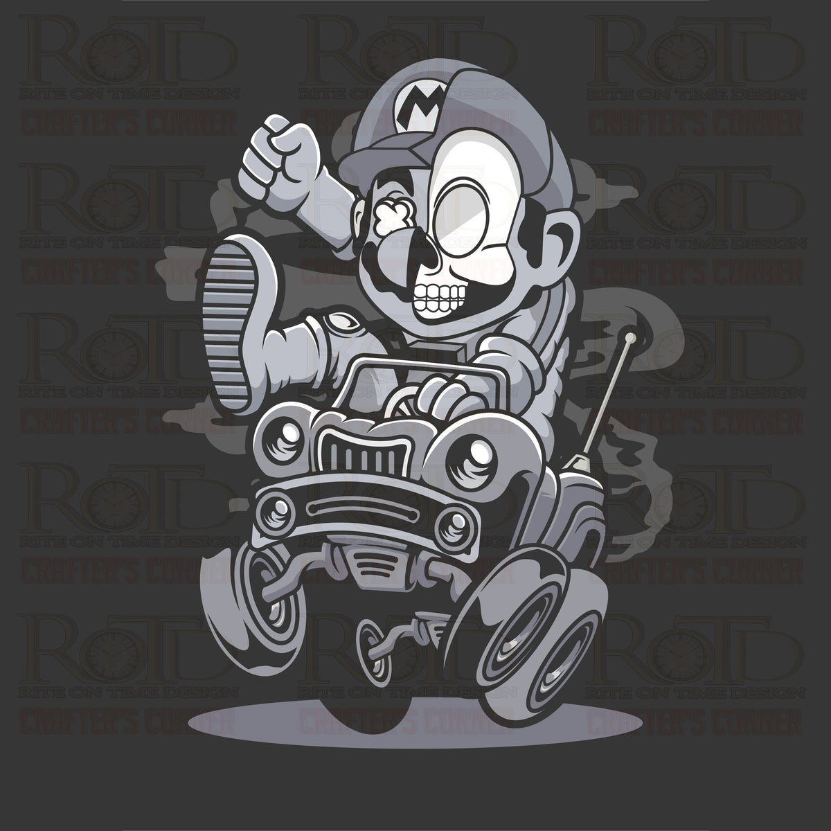 DTF Screen Print Image - Mario Car Racer