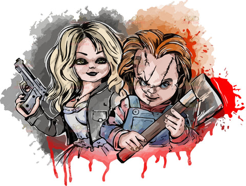 DTF Screen Print Image - Chucky and His Bride