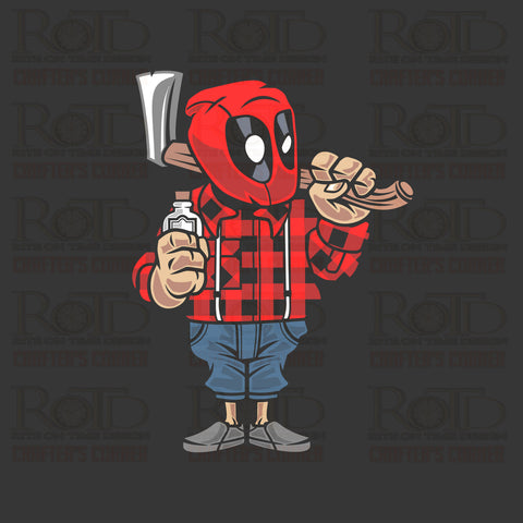 DTF Screen Print Image - Deadpool Lumberjack