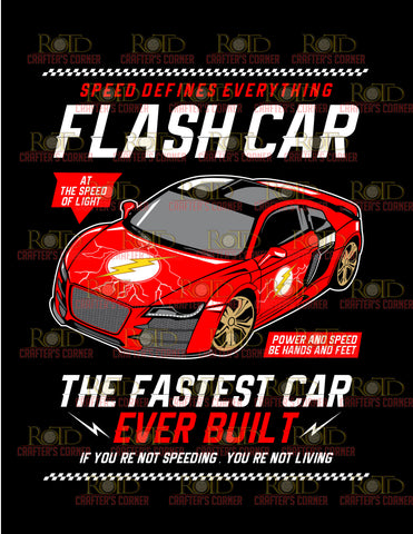 DTF Screen Print Image - Flash Car