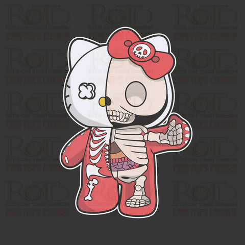 DTF Screen Print Image - Hello Kitty Skeleton