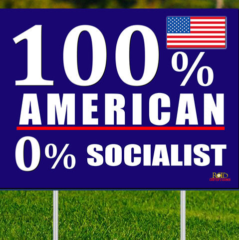 100% American 24x18 Double Sided Yard Sign w/stake, Keep America Great, 2020 Republican President,