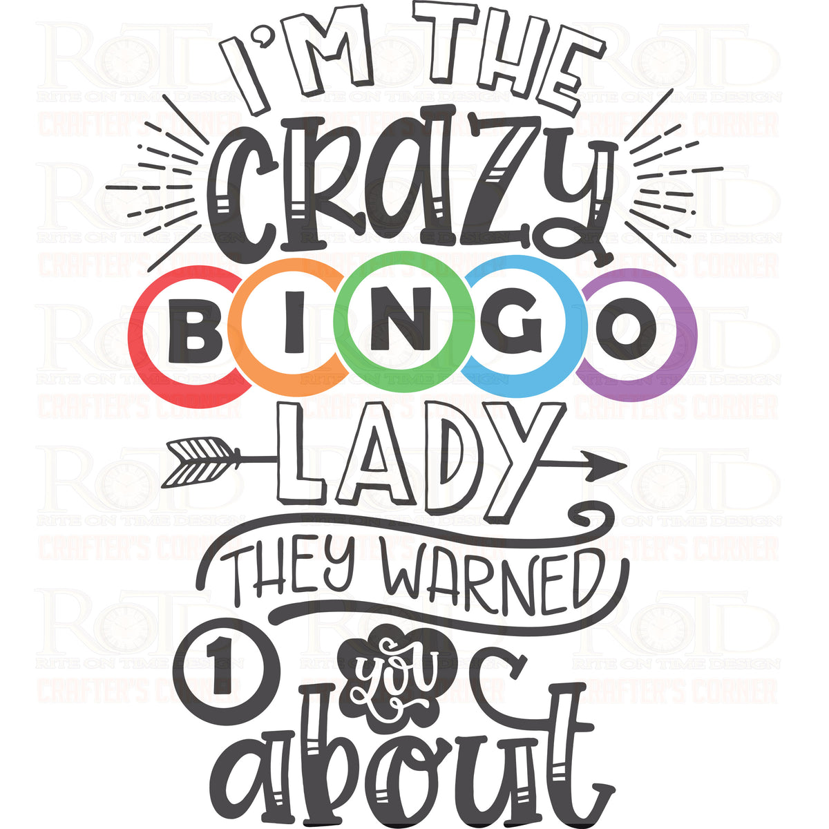 DTF Screen Print Image - I'm the Crazy Bingo Lady