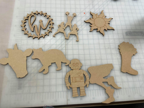 6" Misc Wood Cut out - Kids Crafts