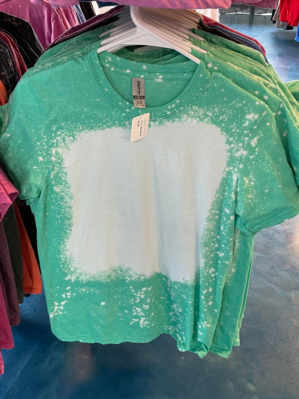 Gildan Dry Blend Tshirt 64000 - Bleached Heather Seafoam