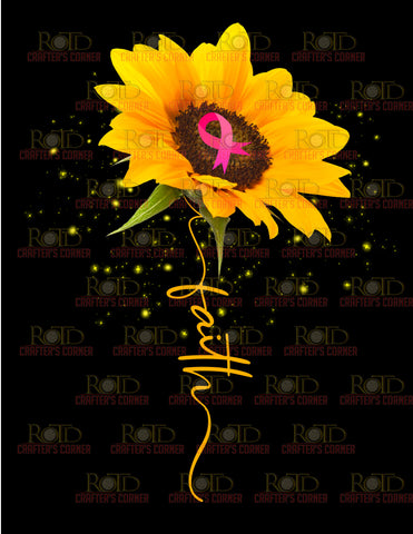 DTF Screen Print Image - Faith Sunflower